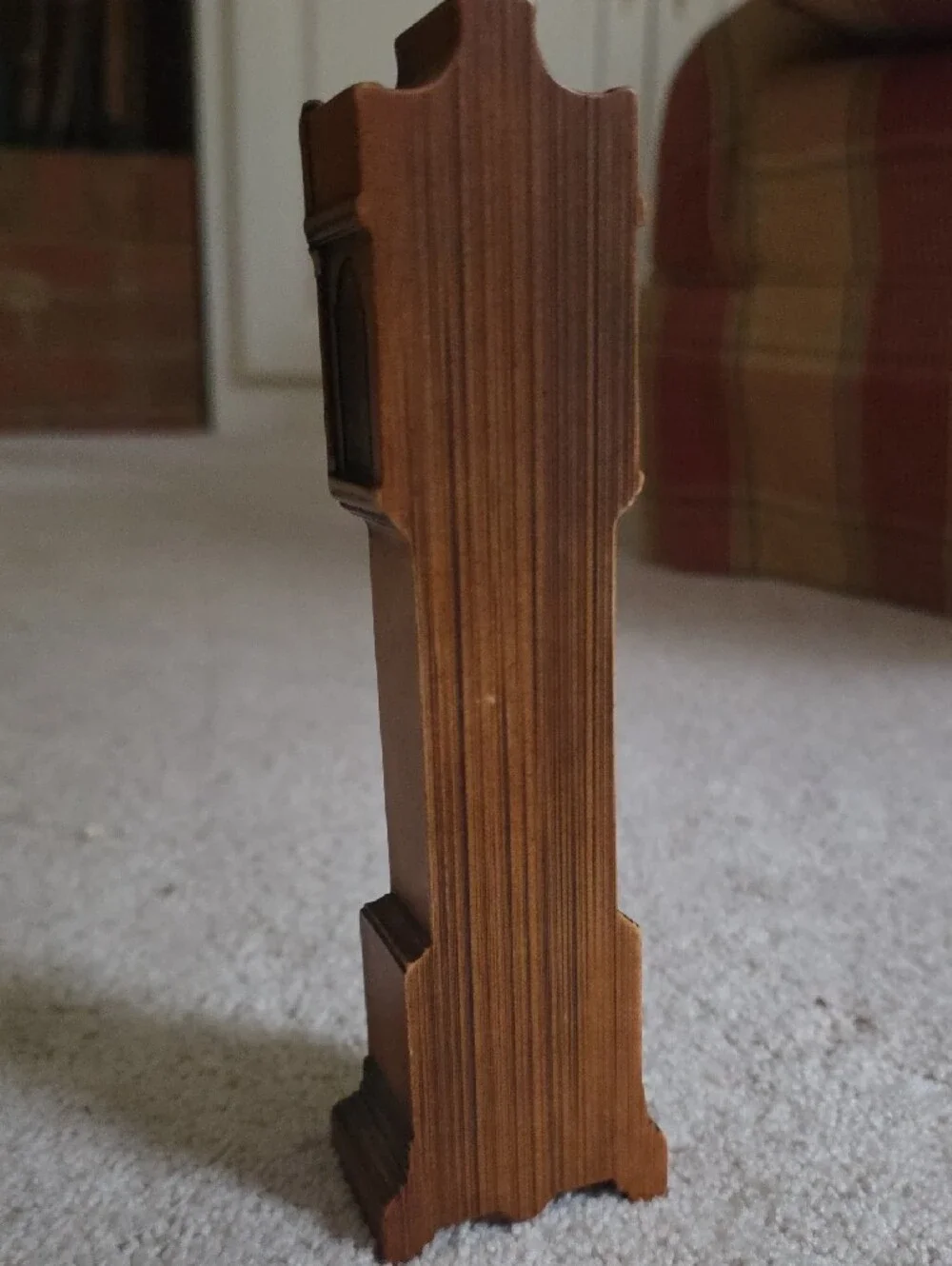 Antique-Style Brown Wooden Grandfather Clock Table Decor